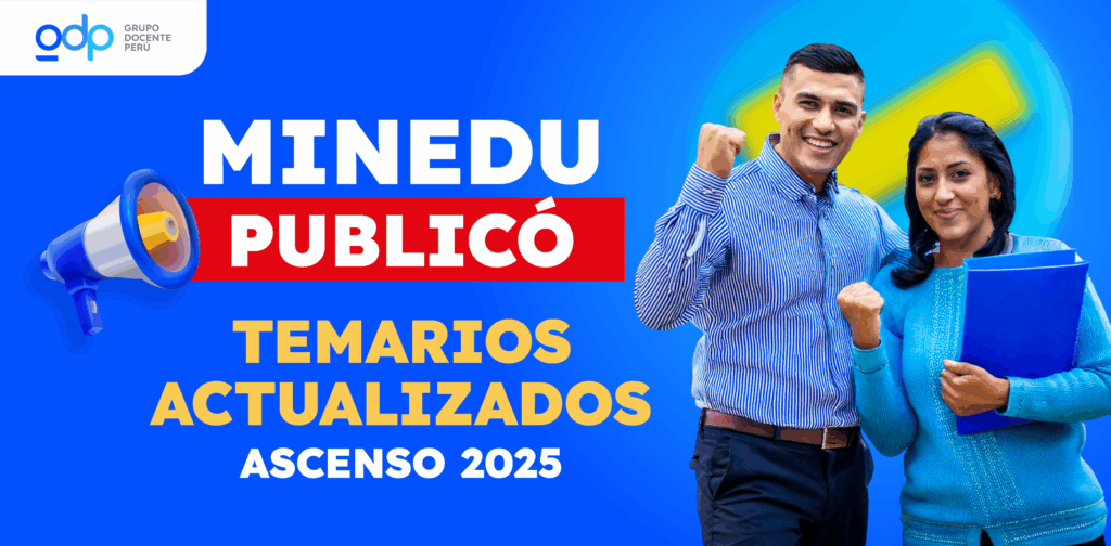 Los temarios abarcan contenidos específicos para cada nivel y modalidad educativa, incluyendo Educación Básica Regular (EBR) en sus niveles de inicial, primaria y secundaria, así como Educación Básica Alternativa (EBA) y Educación Básica Especial (EBE).